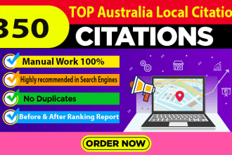 top 350 aus local citations and directory submission for local seo off page