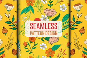 recreate your design into a seamless repeat pattern for print textile and fabric