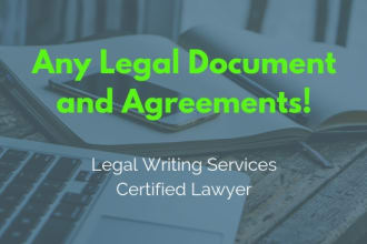 write professional legal documents, contracts and agreements