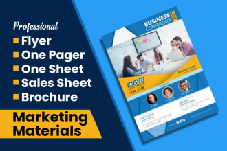 design urgent flyer one pager product sell sheet sales poster postcard brochure