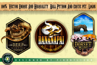 design ball python and exotic pets logo for your industry