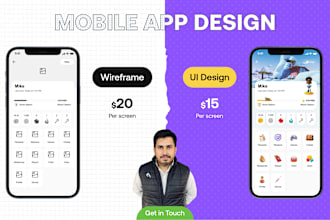 design wireframes, UX UI design for mobile, web apps, and dashboards