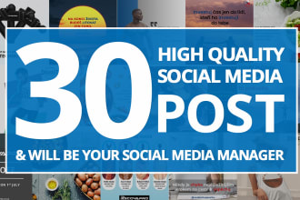 design 30 high quality social media posts