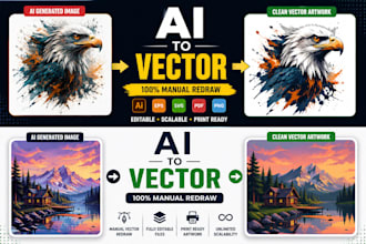 manually convert ai generated images into clean editable vector