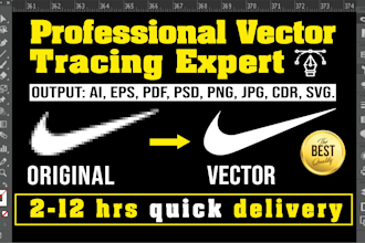 vector trace, redraw, and convert your image or logo to high quality vector