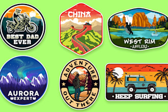 create custom sticker design, badge, patch, logo design