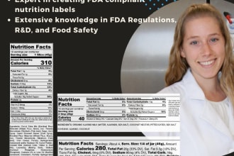 create fda or usda compliant nutrition facts panels