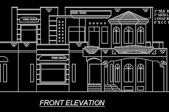 draw 2d plan, elevations, cross sections in auto cad