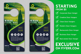 design lawn mowing, plumbing, hvac door hanger within 24 hours