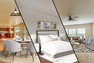 realistic virtual staging and real estate photo editing