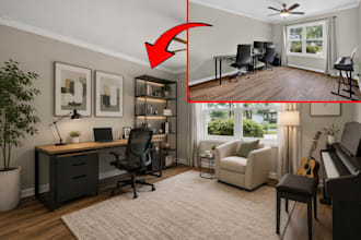 realistic virtual staging and real estate photo editing