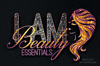 do glitter hair extensions, boutique, salon, feminine logo