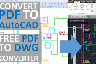 convert pdf, jpeg, png to autocad dwg  or dxf file