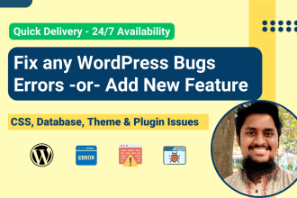 fix wordpress bugs, theme, plugins or design errors