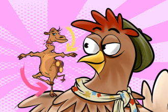 draw cartoon characters, animals and other things