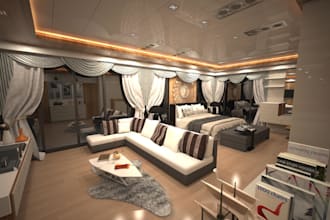 create interior design and 3d rendering of apartment or home