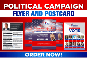 design political campaign flyers and postcards