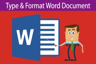 type and format microsoft word document for you