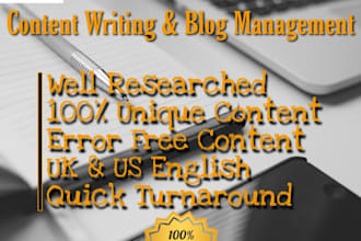 be your content writer and blog moderator