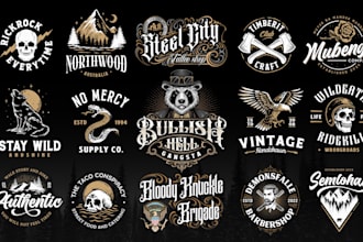 design retro vintage logo for business, tattoo barbershop