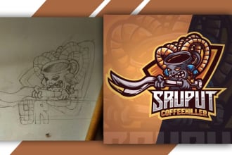 draw your logo or illustration from sketch to digital