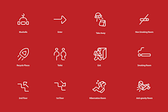 design simple modern custom icon set