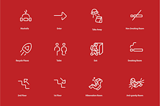 design a simple modern icon set for your website and app