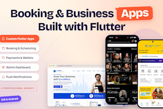 develop custom booking app and business mobile apps using flutter, firebase