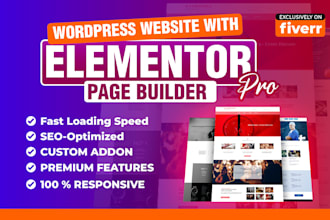 design wordpress website with elementor pro
