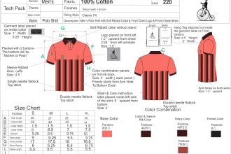 create fashion clothing designs, and tech pack