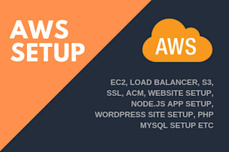 setup config aws ec2, s3, route 53, acm, ssl, load balancer