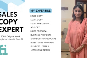 sell sales copy, email copy, ad copy, sales, investment, sponsorship proposals