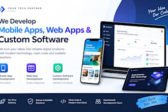 provide mobile app development, web app development by expert software developer