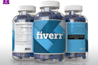 3d photo realistic, bottles or product for amazon