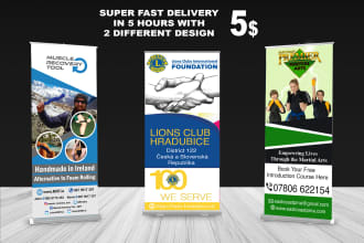 do roll up banner design within 24 hours