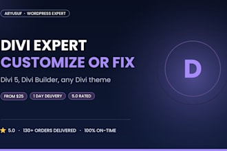 be your divi expert to customize or fix your divi website