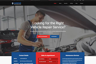 design professional auto garage website with booking system