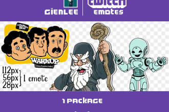 draw a cartoon for your twitch emotes and subscriber badge