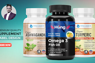 design product label, peptide label and supplement label