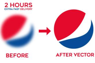 vector tracing, recreate logo, convert image to vector 2 hrs