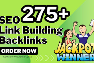 make 275 off page seo link building backlinks service