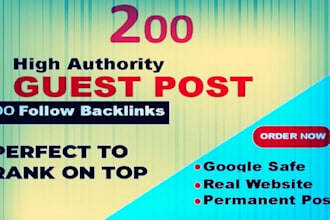 publish 200 guest post with dofollow backlinks
