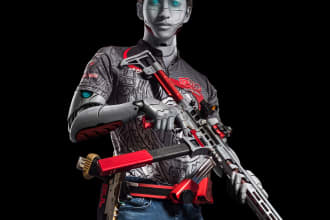 transform your photo into cyberpunk realistic robot cyborg