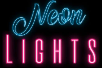 create a neon light text image vector of your choosing