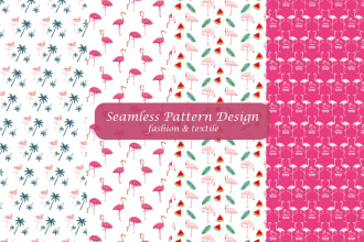 design unique hand drawing seamless repeat fabric pattern