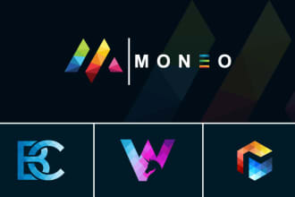 design artistic polygon letter logo