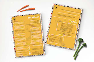 design premium restaurant menu, digital menu board, and printable menu
