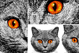 create a unique custom digital pet portrait