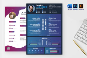 design modern or infographic cv, resume within 24 hours