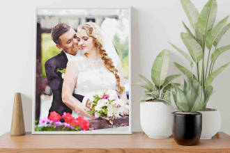 paint a wedding watercolor portrait of husband and wife